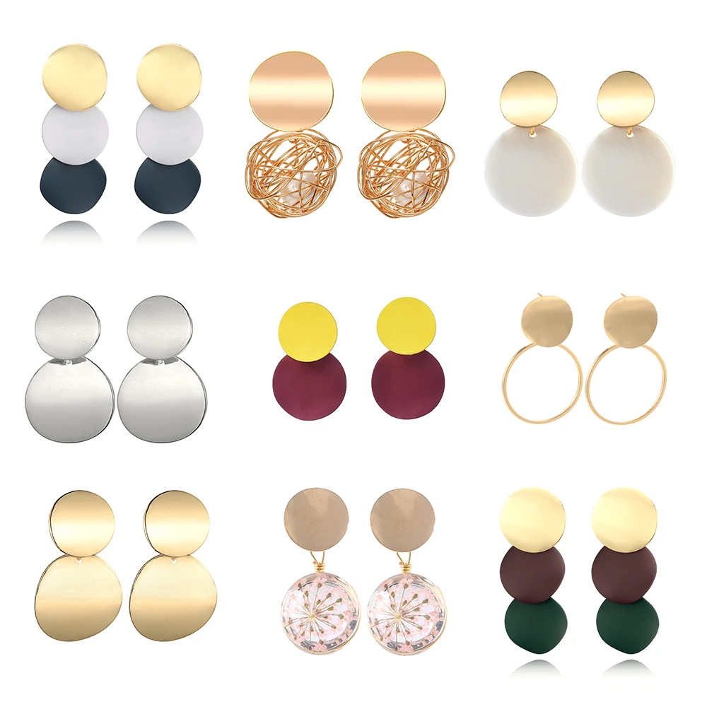 Под старину акриловый эффектный Висячие серьги для женщин 2019 модные ювелирные