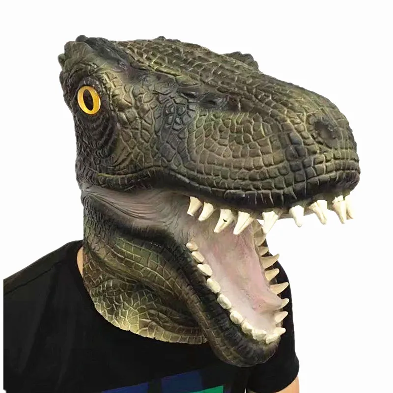 dinosaur 1 Хэллоуин Маскарадная маска забавная жуткая Лошадь Единорог Альпака голубь резиновая маска животного латекс вечерние Панда Маска животного Дети вечерние - Цвет: dinosaur 1