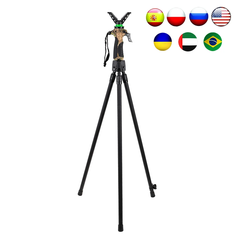 

WG-T02 165cm Trigger Tripod Riflescope Shooting Stick Hunting Night Vision Cameras Telescopic Tripod Wildlife Feeder Tripod