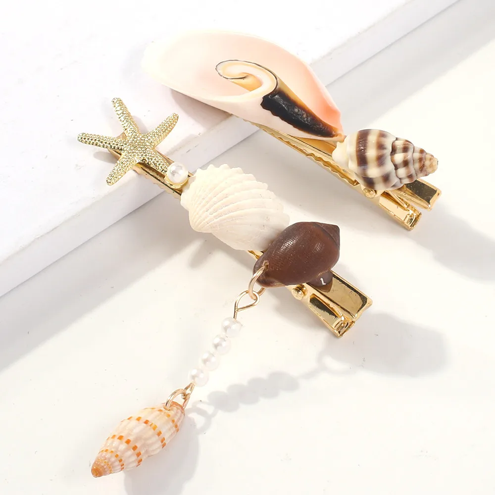 Жемчужная заколка комплект летней раковины с жемчугом подвески шпильки