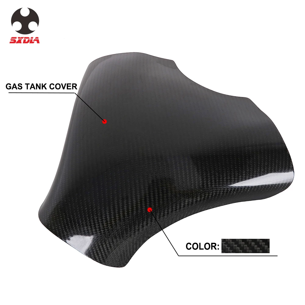 На дороге мотоцикл Черный углеродного волокна масла Топливный бак газа Защита