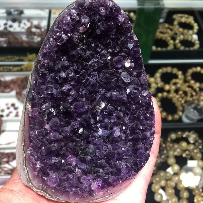

500g/700g Natural amethyst hole mirage quartz crystal cluster mineral