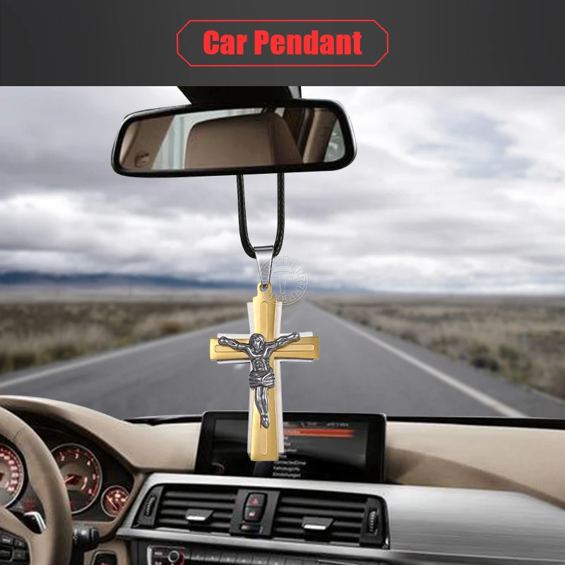 Мужской кулон с крестом Иисуса Христа золотой черный серебряный цвет подвески из