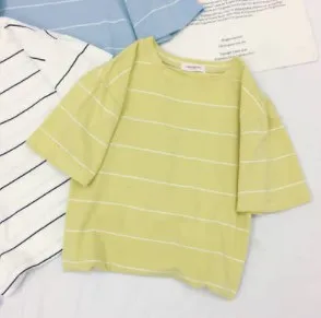 Полосатая рубашка женские хлопковые летние топы Харадзюку духи дизайнер Karl Lagerfeld