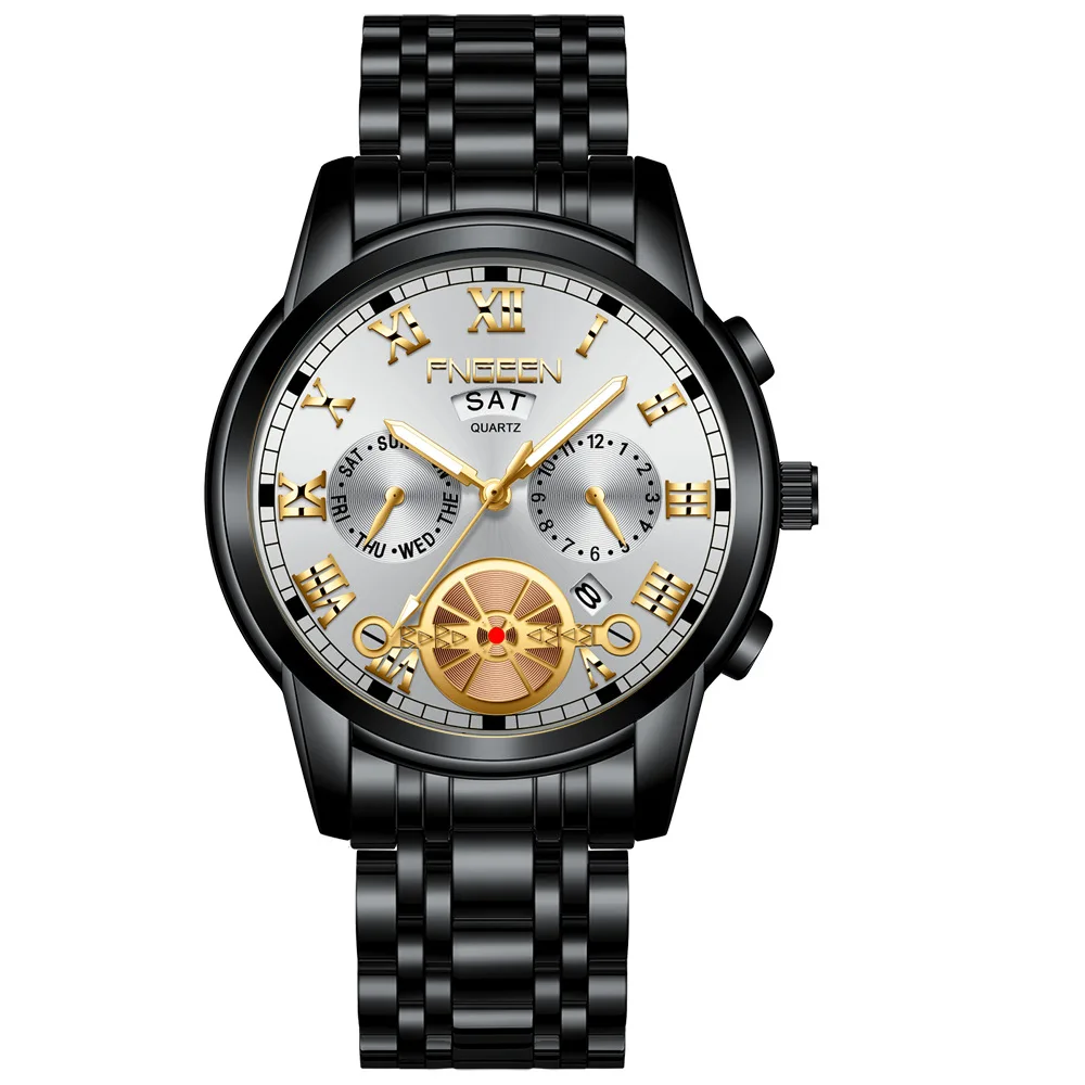 Новые Топ мужские часы кварцевые тонкие деловые наручные спортивные стальные