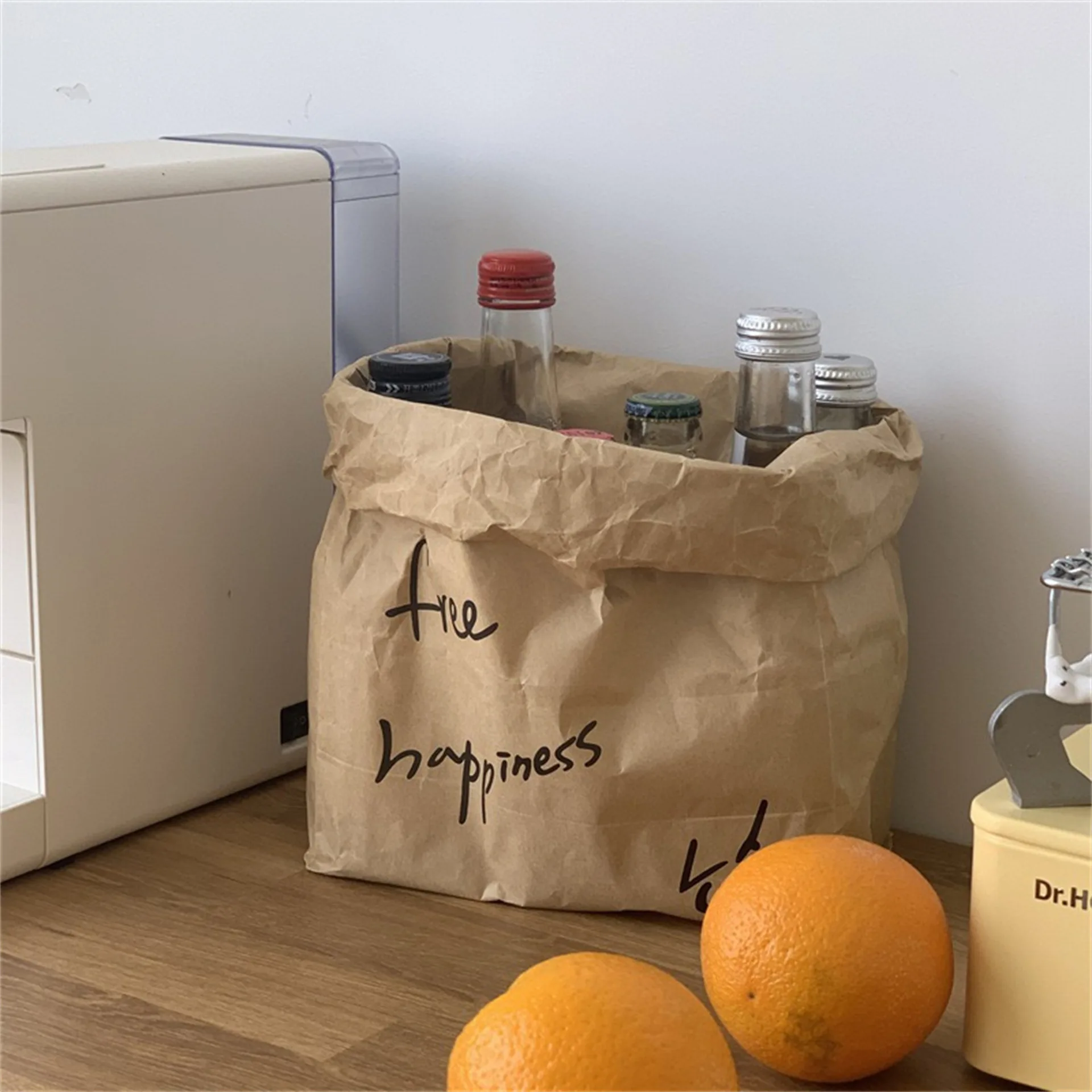 

Party Decoration Gift Bag Letter Kraft Paper Bag Home Storage Artifact Fruit Snack Storage Bag Posing Props