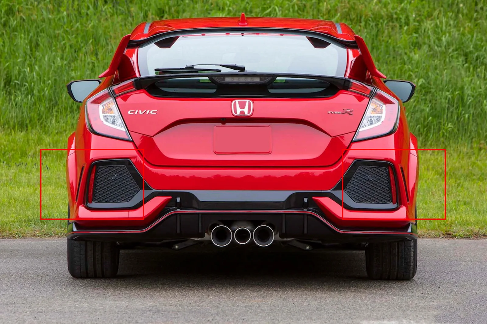 ANGRONG 2x красная крышка объектива задний бампер отражатель для Honda Civic X FK FC хэтчбек