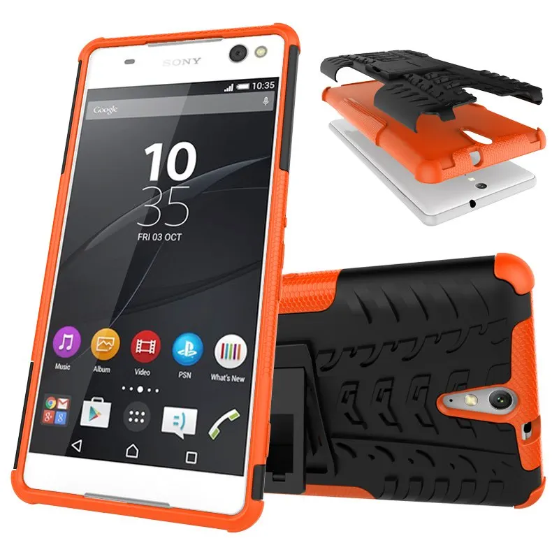 UPaitou сверхмощный Гибридный чехол для sony Xperia XA2 XA1 Plus XA Ultra L2 C5 X XZ2 XZ1 Compact Armor чехол XZ Premium Dual Cover - Цвет: Оранжевый