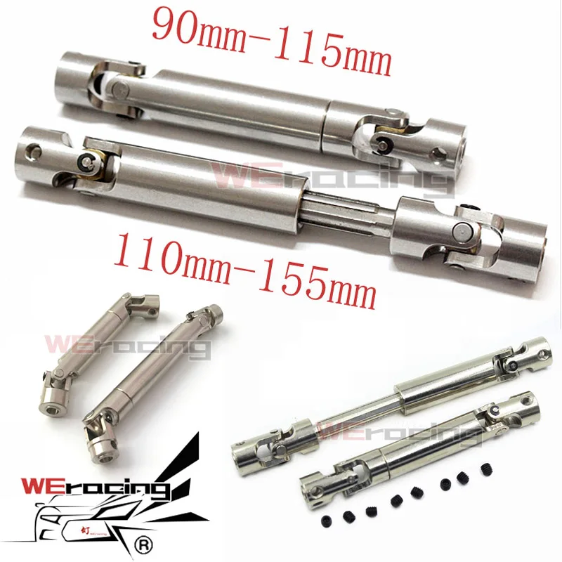 

2pcs 90-115mm 110-155mm Steel CVD Universal Joint Drive Shaft for 1/10 RC Rock Crawler Car SCX10 D90 S272