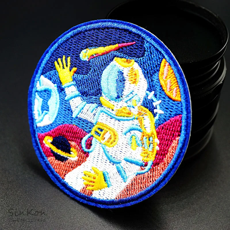 Размер астронавта: 7 5x7 5 см вышитая нашивка аппликация для одежды|embroidery patch|patches