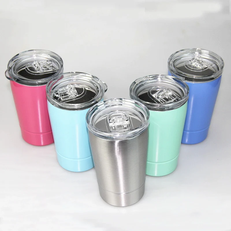 12 унций Stemless кофейная кружка винный стакан портативная вакуумная Изолированная кофейная чашка дорожная кружка из нержавеющей стали с крышками и соломинкой