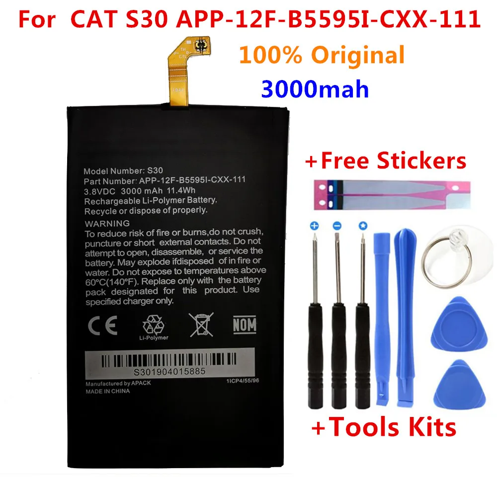 100% оригинал новинка для батареи Caterpillar CAT S30 3000 мАч APP-12F-B5595I-CXX-111 + Подарочные