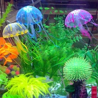 new glowing false jellyfish aquarium decorate fish tank ornament swim pool bath home cute accessories dropshipping 2022