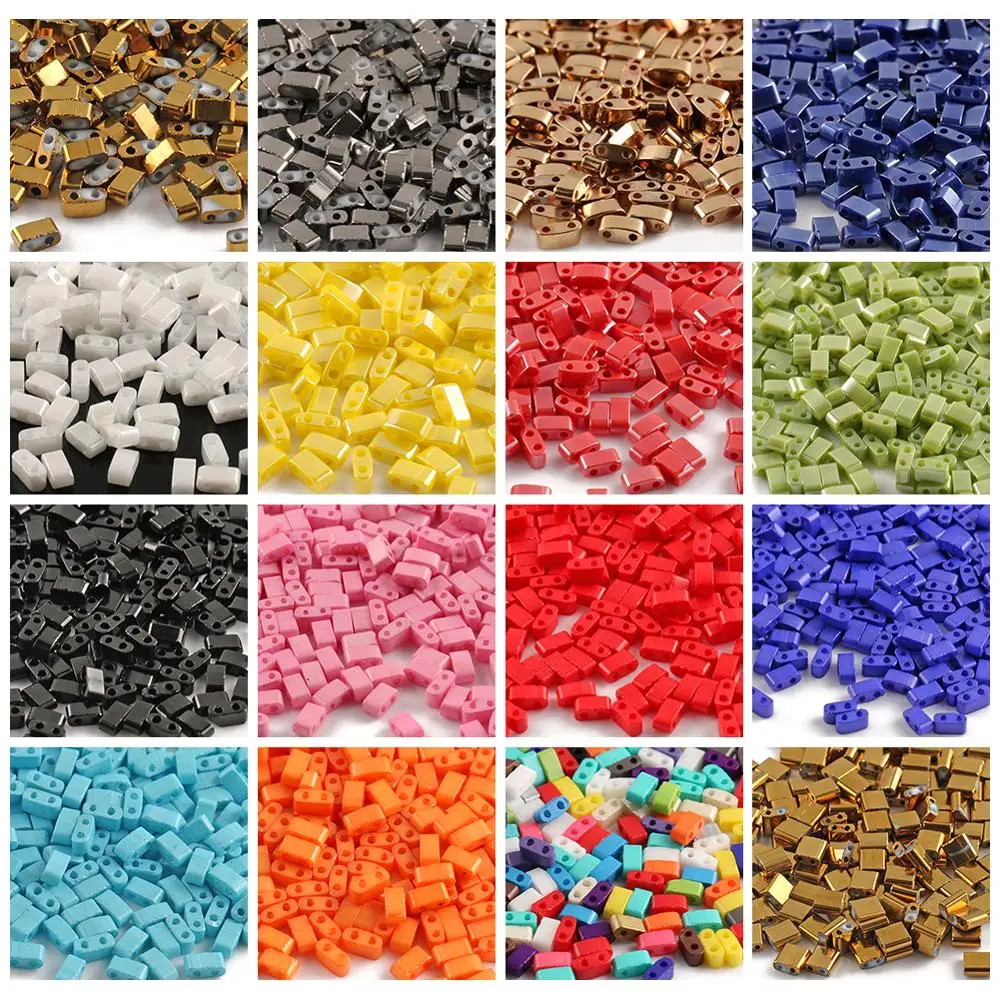 

50/100pcs Mixed Double Hole Czech Glass Seed Beads for Jewerly Making DIY Bracelet Necklace Accessories Loose Spacer Bead