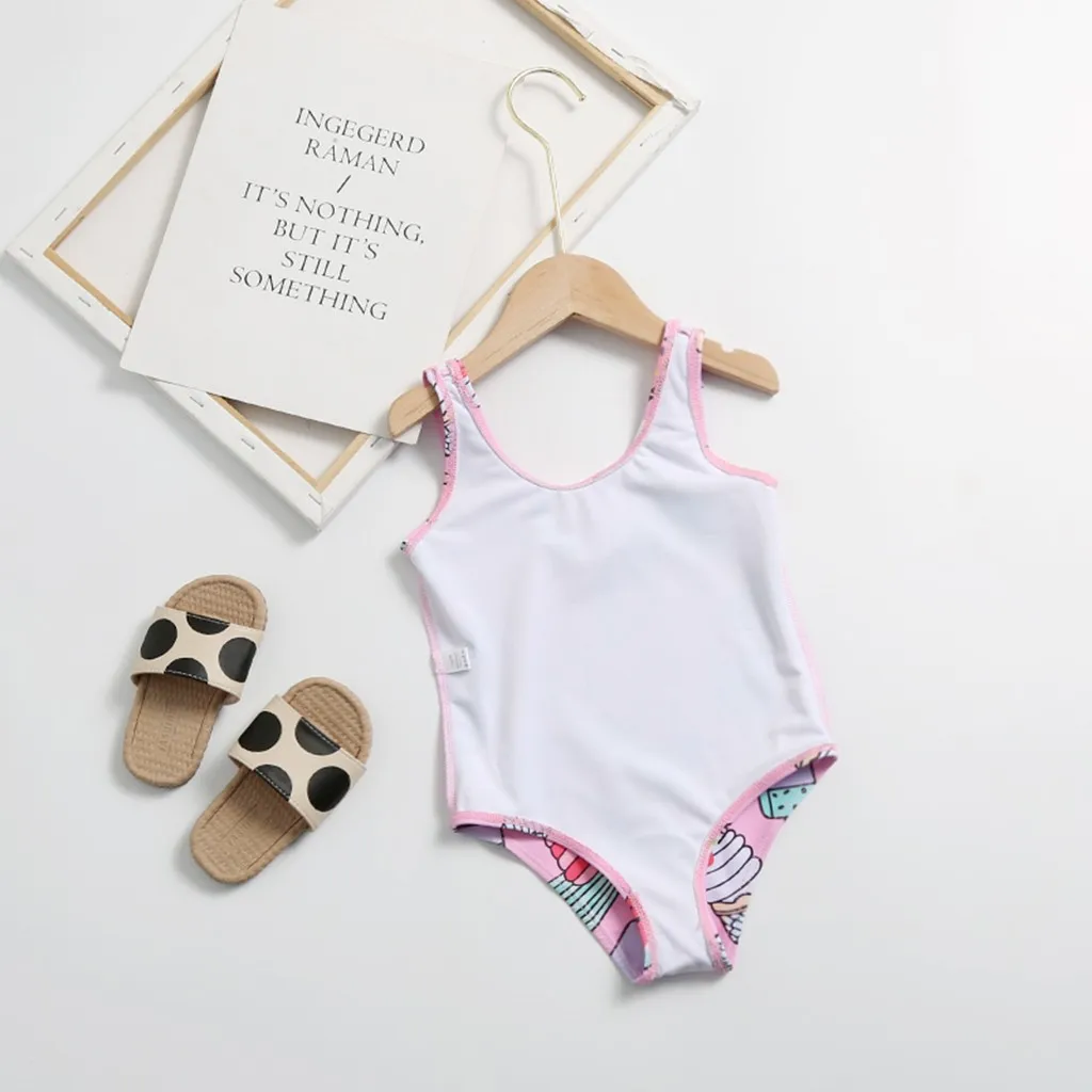 Купальник для девочек с принтом фруктов цельный летний купальный костюм