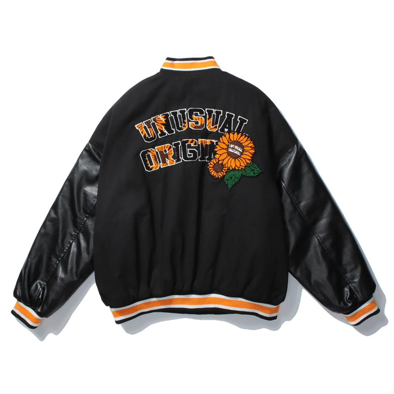 

Mens Hip Hop Sunflower Print Thick Baseball Jackets Streetwear Patchwork Jacket Coats Men Winter Harajuku Bomber Jacket