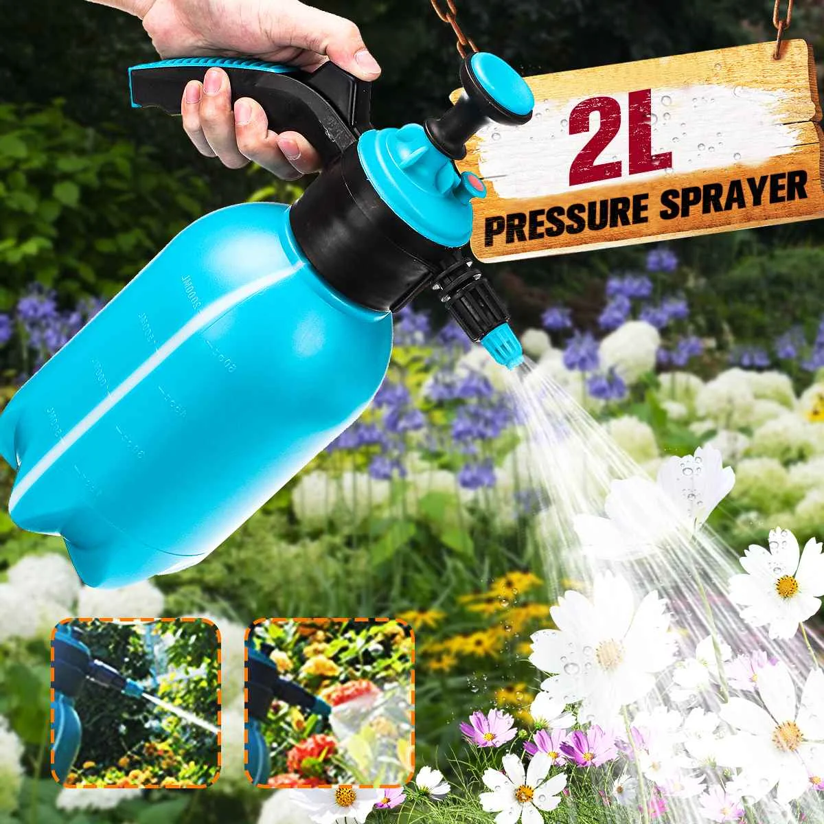 

Ручной распылитель под давлением, бутылка 2 л, латунная насадка, регулируемый распылитель, насос для садового орошения, инструменты и оборуд...