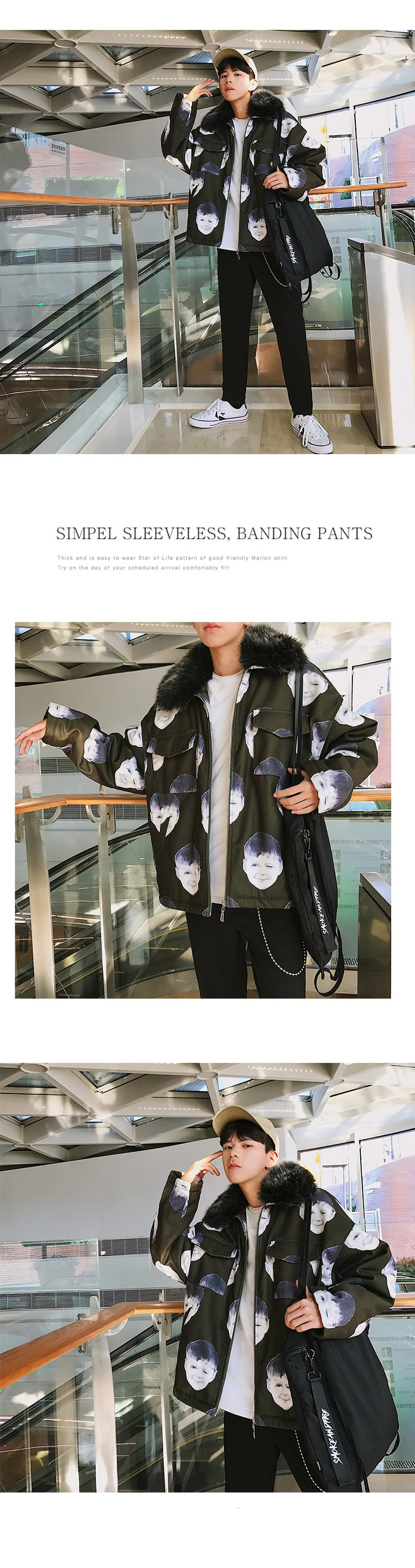 Зимние ветровки куртки с меховым воротником для мужчин Veste Homme Winterjas Heren Personal Print Parkas куртка мужская повседневная верхняя одежда