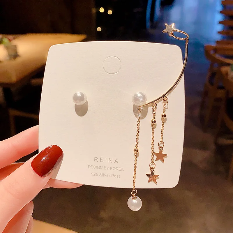 

Wholesale S925 Silvers Needle Earrings Pearl Stud Tassel Otica Jewelry Gift