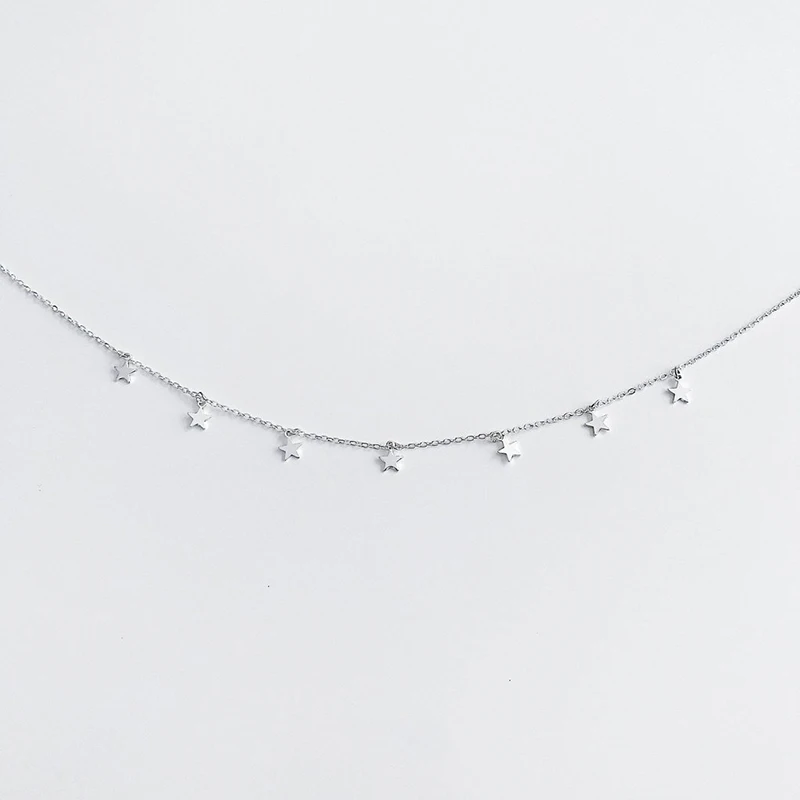 Корейский модный простой золотой серебряный цвет Богемия звезда ожерелье с