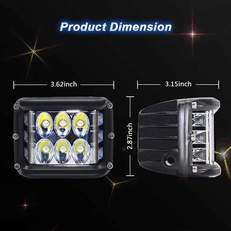 4 дюйма боковые шутер светодиодный светильник с 2 шт. рабочий панели 60W стручки