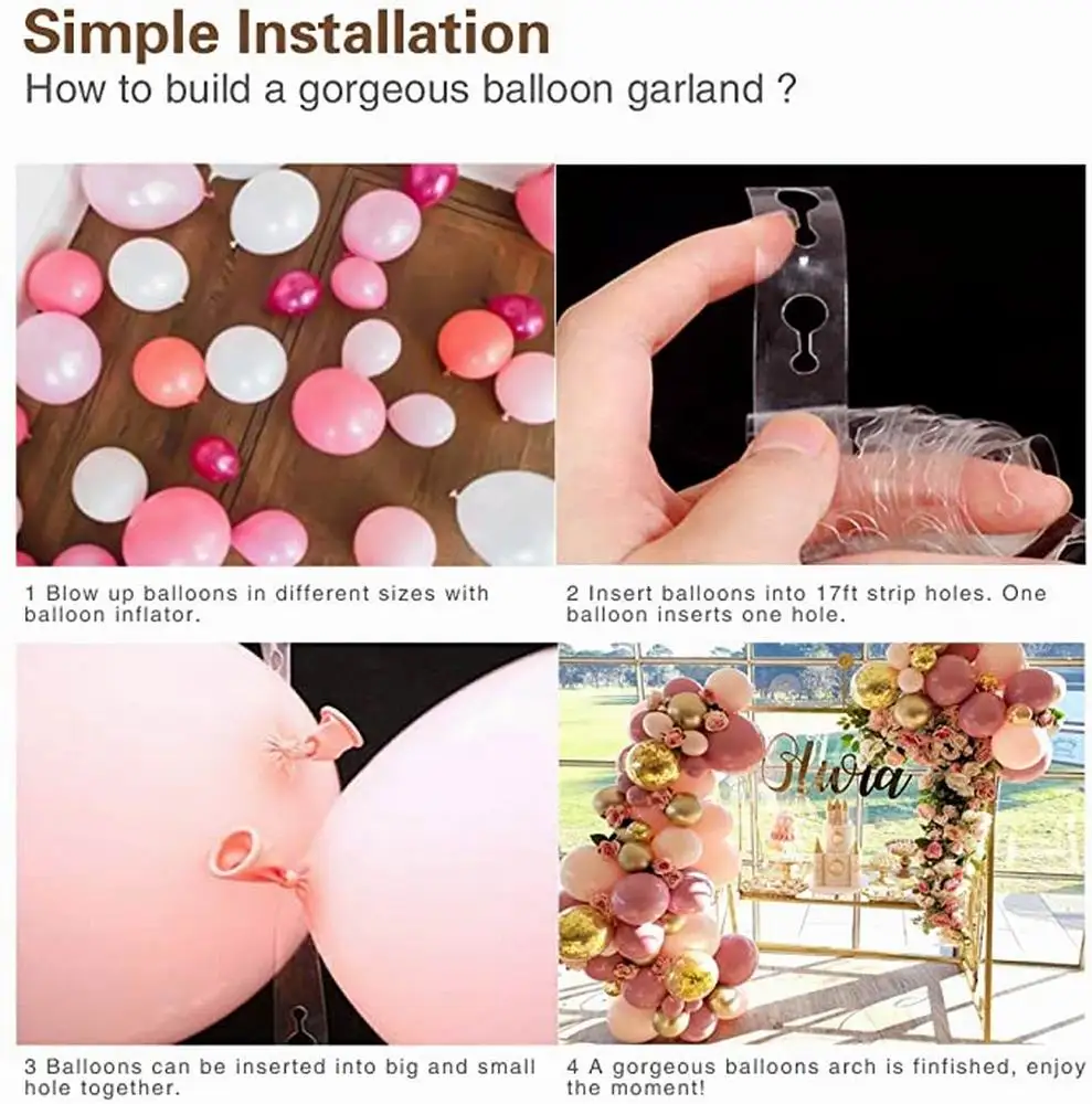 

156pcs Animal Balloon Garland Arch Kit Pink White Gold Latex Balloons Kids Birthday Party Decorations Baby Shower Globos Toys