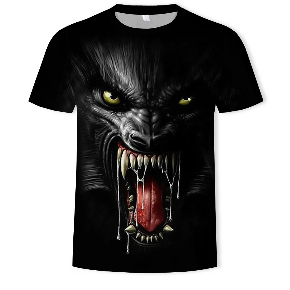 

Fashion new 3D printing wild wolf picture O-neck T-shirt comfortable and versatile casual short-sleeved top XXS-6XL