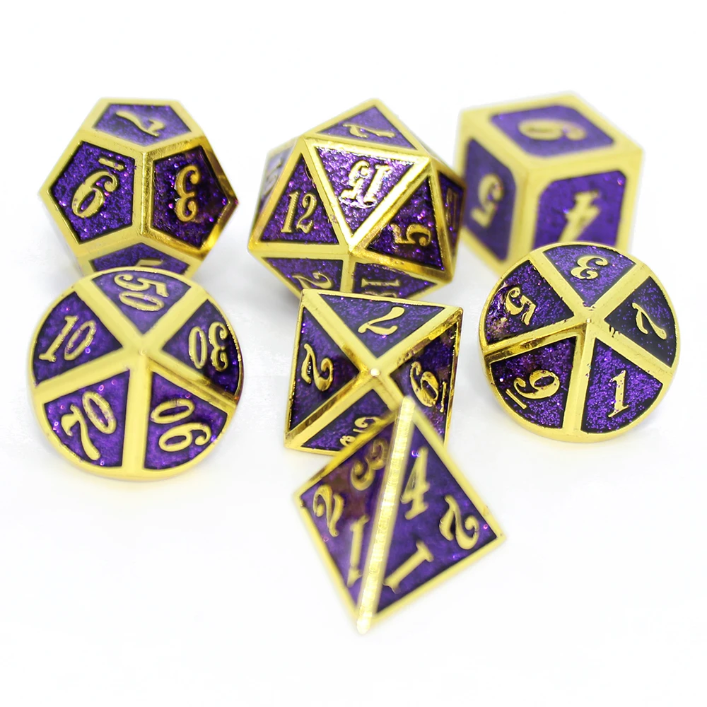 Металлические игральные кости starlight многогранные Твердые d4 d6 d8 d10 d12 d20 7 шт. из