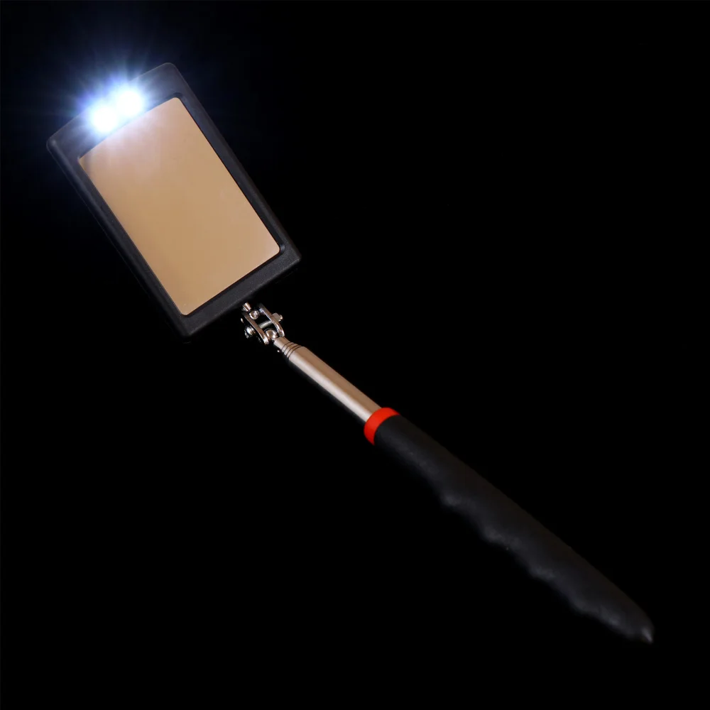 

Inspection Tool LED Lighted Telescopic Flexible Stick Swivel Inspection Mirror