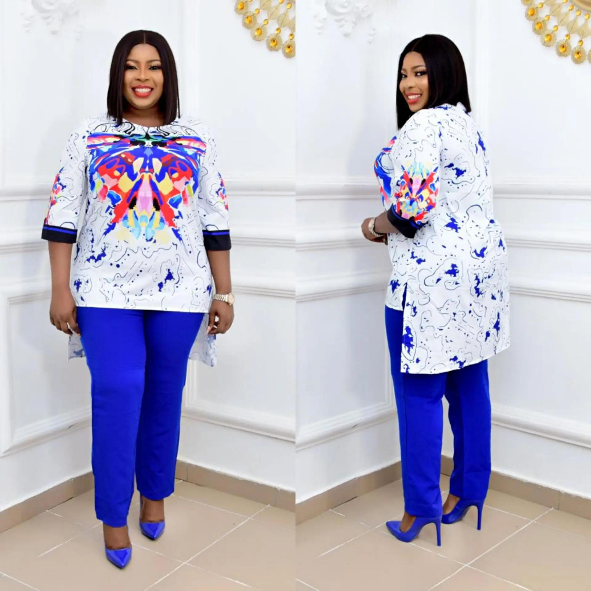 

Dashiki African Dresses for Women Party Fashion Suit (top and Pant ) African Ladys Clothes Plus Size Clothing for Women Sets