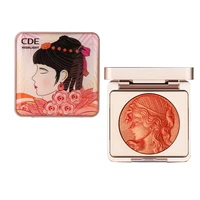 free shipping monochrome smart girl blush nude makeup naturally enhance the complexion orange pink embossed rouge blushes