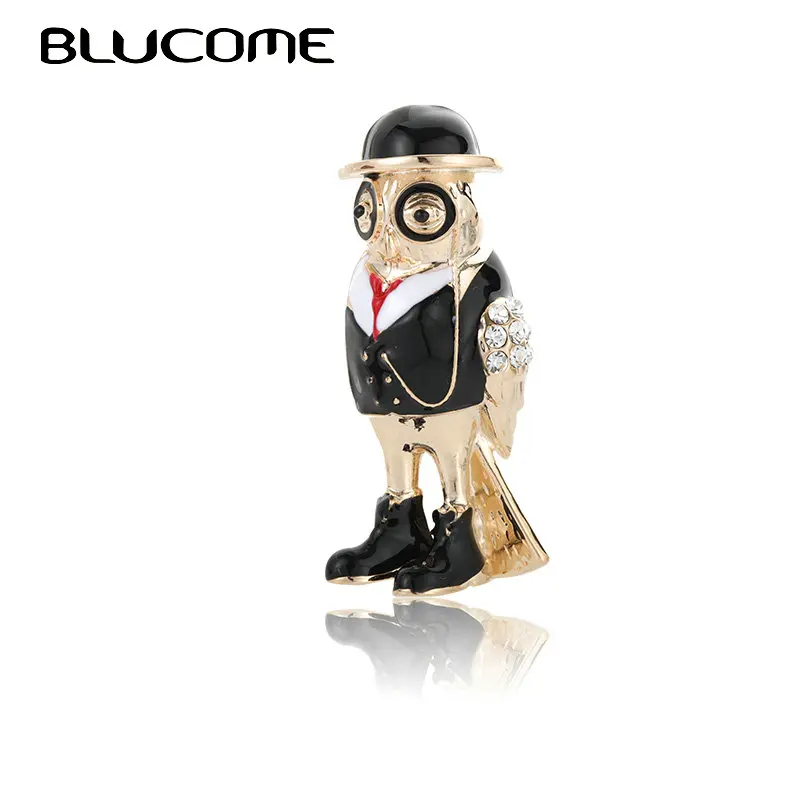 Женская Брошь в виде совы Blucome брошь золотого цвета с эмалью форме птицы