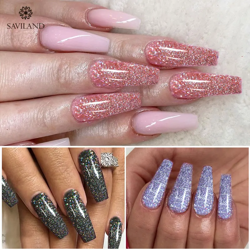 SAVILAND Блестящий Порошок для красоты Неон фосфор дизайна ногтей натуральный алмаз