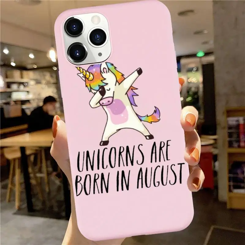 

Unicorn cartoon cute drawing Phone Case Candy Color for iPhone 6 7 8 11 12 s mini pro X XS XR MAX Plus