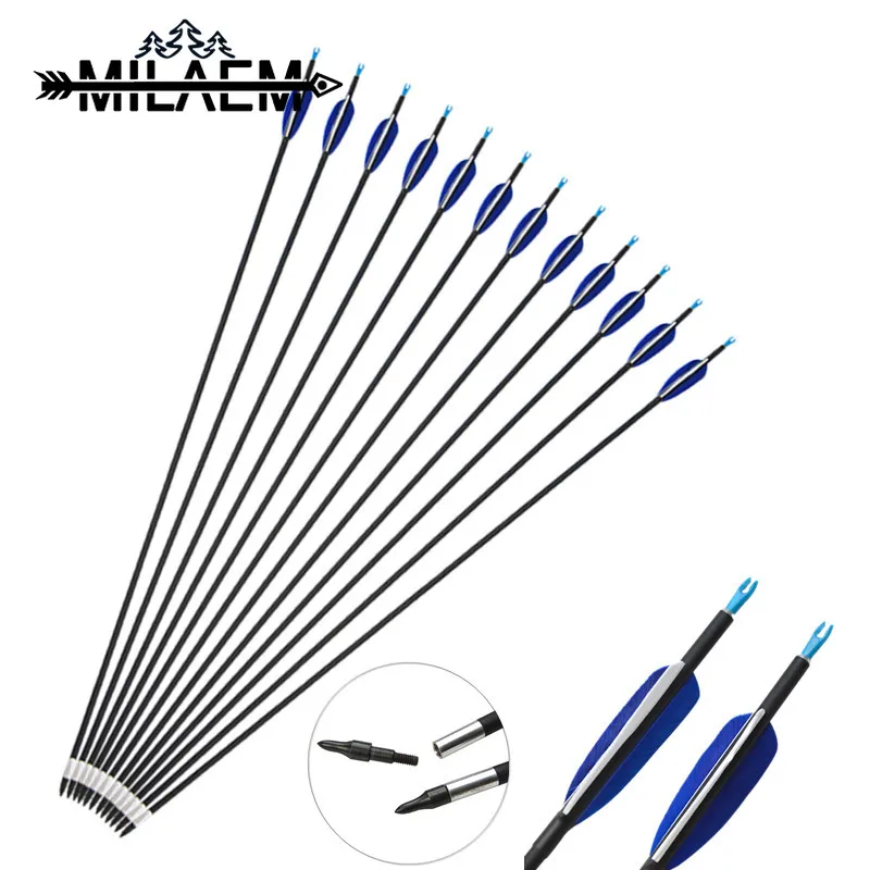 12 шт. стрелы для стрельбы из лука карбоновые 700 смешанные с 80 зернистыми