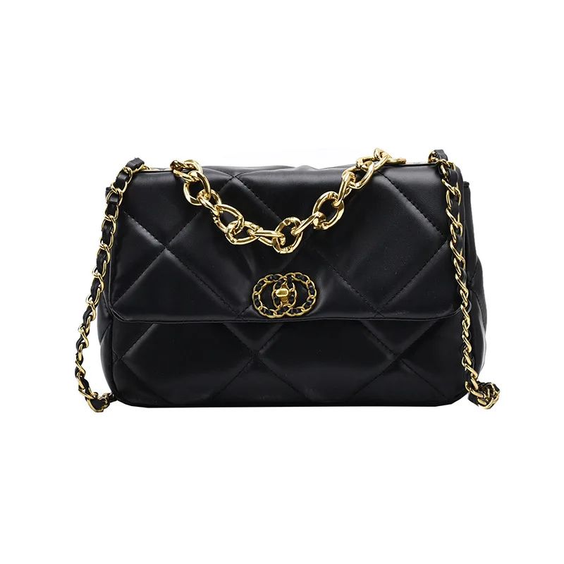 

Brand Soft Quilted PU Leather Crossbody Bags for Women 2021 Shoulder Messenger Bag Fashion Chain Handbags Luxury Desinger Purse