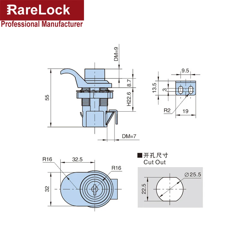 Rarelock переключатель замок двери шкафа PA6 нейлон для коробки шкаф автомобиля Грузовик Лодка DIY MMS575 hh