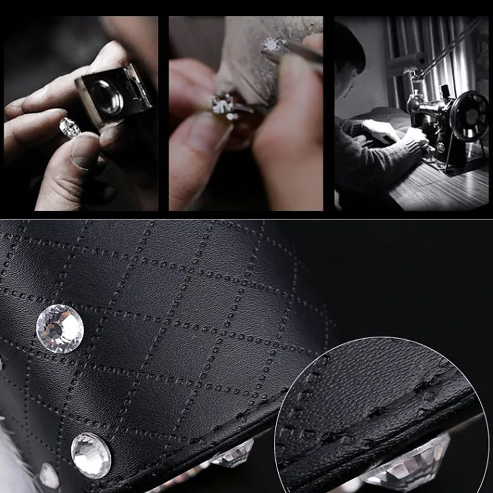 

Bling Diamond Crystal Car Mobile Phone Holder Storage Box Car Decor Accessories