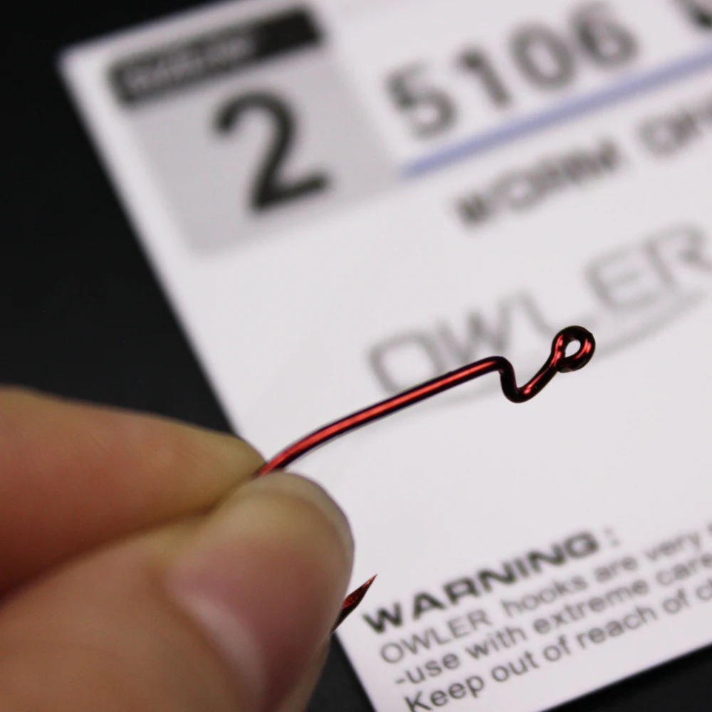5 шт./партия красные глаза ringed выключатель крючки для Червяков 5/0#-6# для хвоста бас карпа владельца