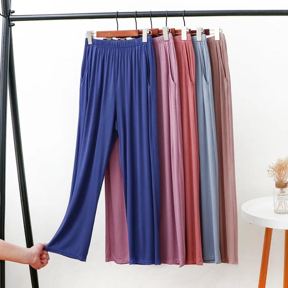 Свободные штаны Fdfklak для сна женские брюки из модала домашняя одежда отдыха