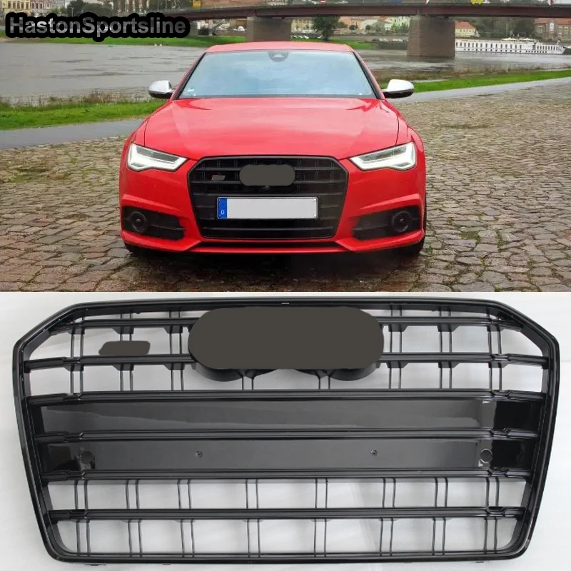 

S6 Style Black Front Sport Hood Grill Grille for Audi A6 S6 Sline 2016-2018 Car Styling Accessories