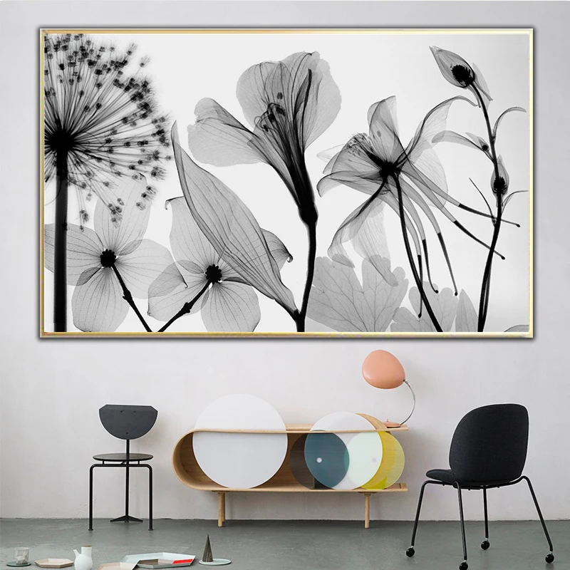 Элегантный поэтический современный прозрачный цветок розовый холст живопись