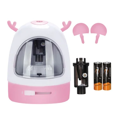 8017-pink Tenwin электрическая точилка для карандашей Автоматическая точилка для карандашей Kawaii ручка нож батарея/USB зарядка питание канцелярские принадлежности - Цвет: 8017-pink