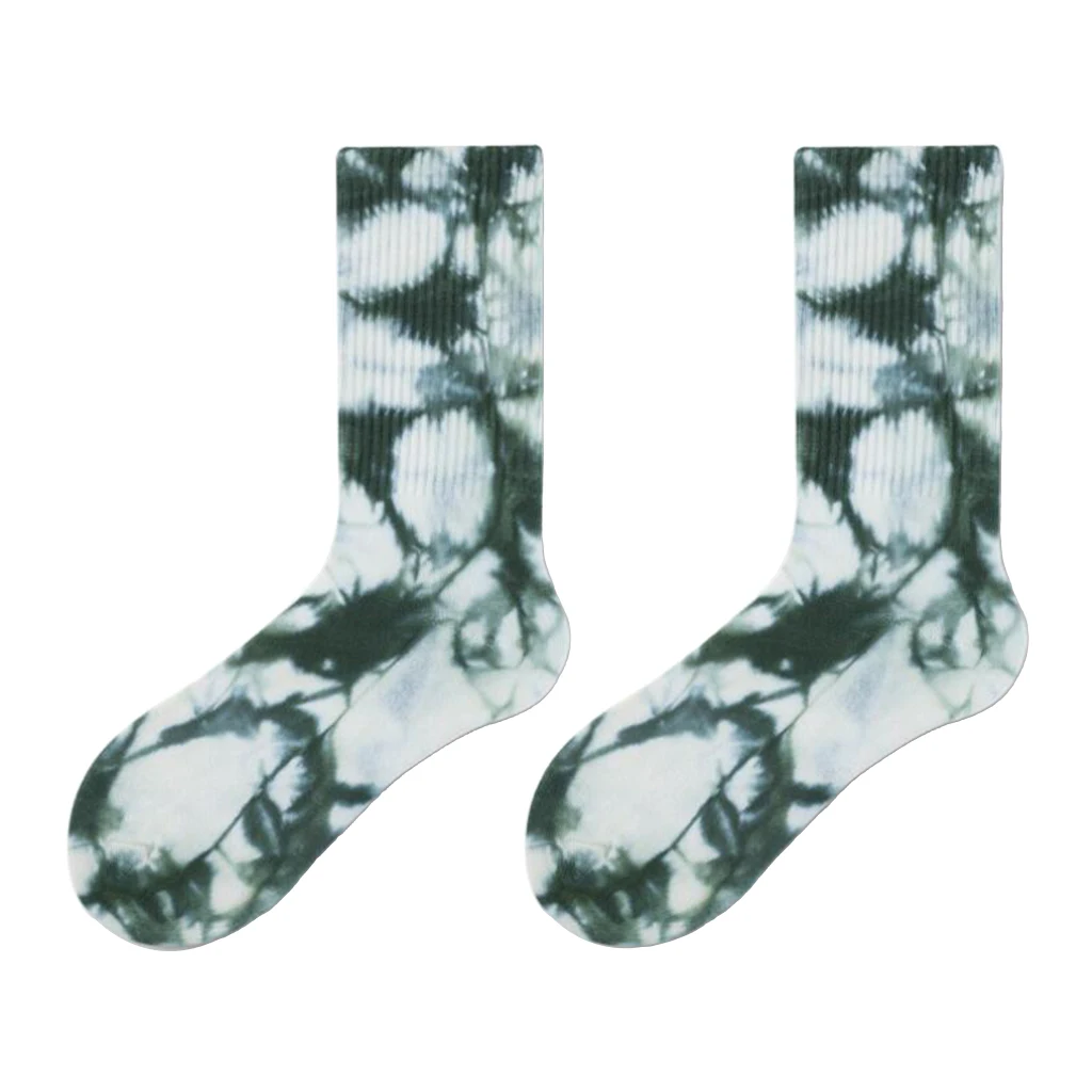 

1 Pair Tie Dyed Novelty Pattern Adult Socks Cotton Mid-Calf Socks for Yoga Hiking Cycling Jogging Running Soccer Sports