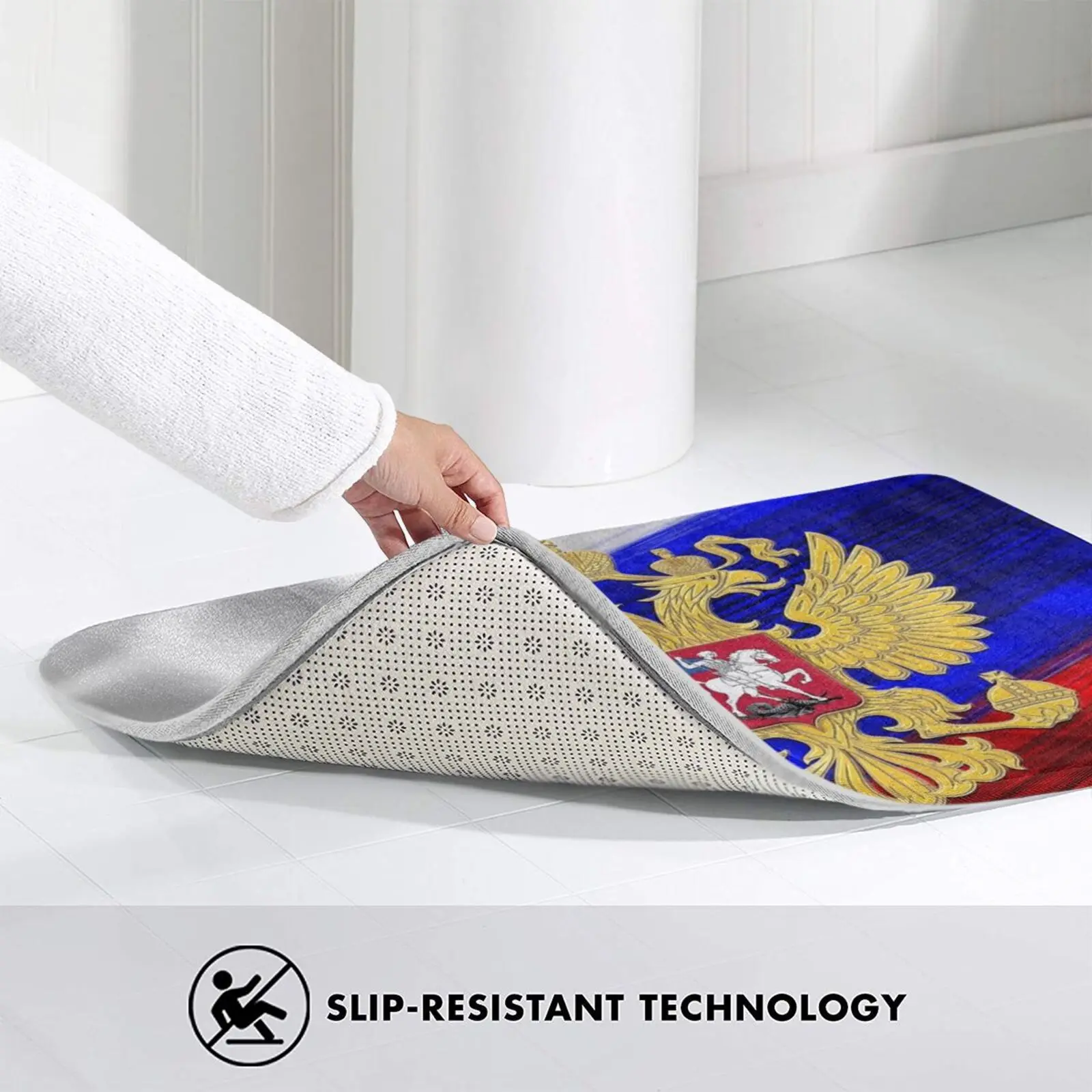 Коврик с российским флагом нескользящий коврик напольный для спальни российский