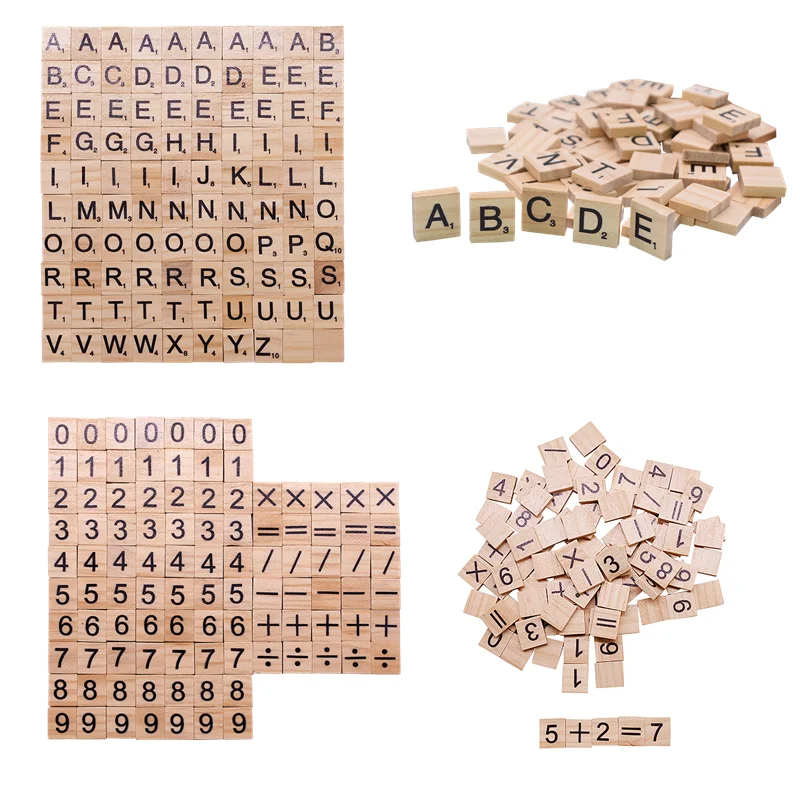 100 шт./компл. деревянная искусственная формула головоломка для детей Обучающие