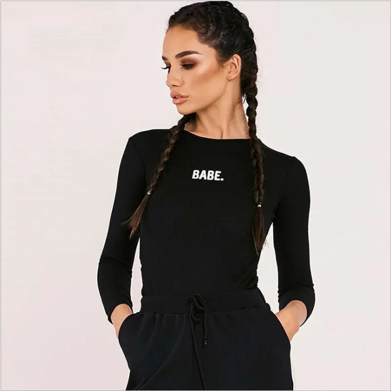 

Костюм боди BABE женский с длинным рукавом и круглым воротником