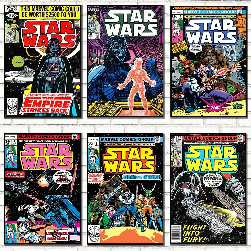 

Disney Classic Movie Star Wars Comic Poster Popular American Anime Canvas Painting Wall Picture Print for Living Room Home Decor
