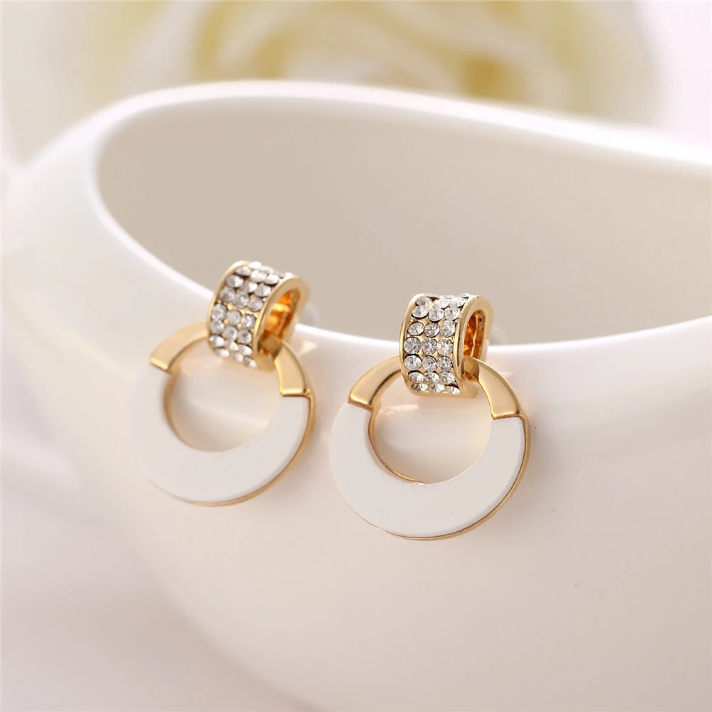 Винтажные круглые серьги-гвоздики в стиле ретро западном Простые Модные