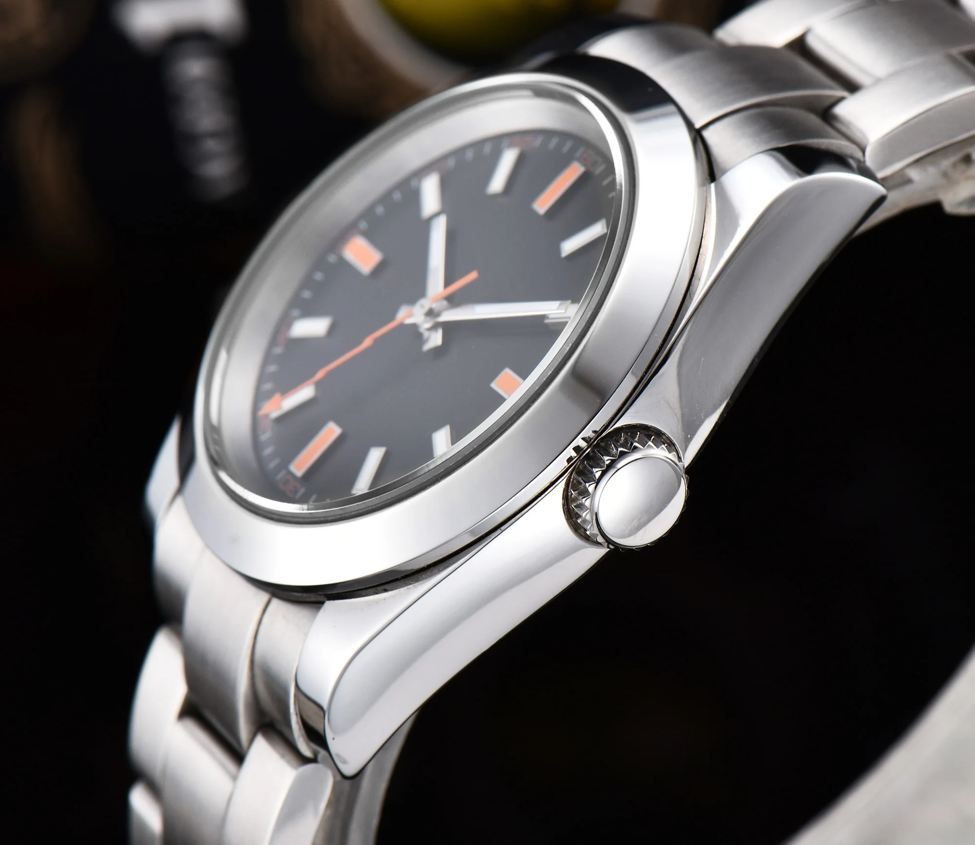 Мужские автоматические механические часы светящиеся водонепроницаемые из